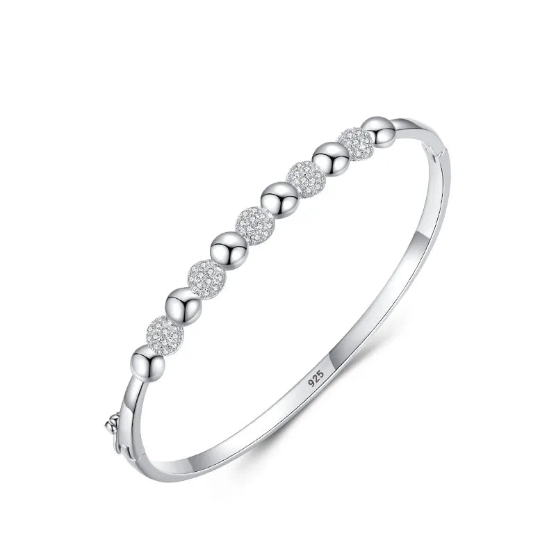 Bracciale da donna in argento 925 - Design romantico con cerchi di zirconi
