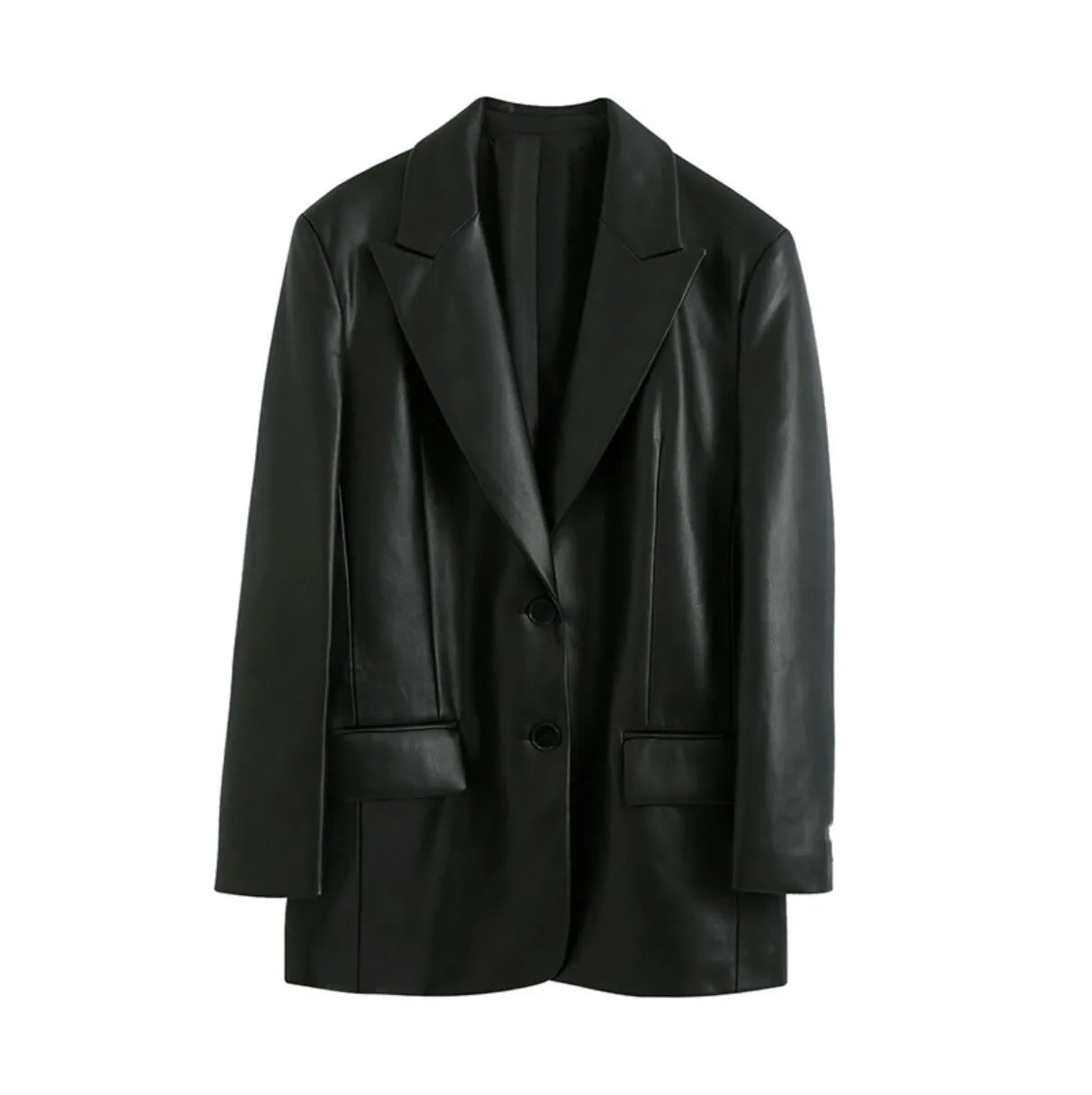 Giacca blazer in similpelle da donna - Elegante e strutturata