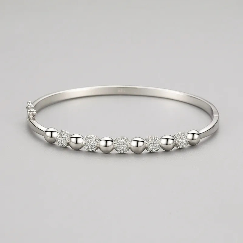 Bracciale da donna in argento 925 - Design romantico con cerchi di zirconi