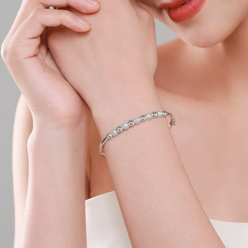 Bracciale da donna in argento 925 - Design romantico con cerchi di zirconi