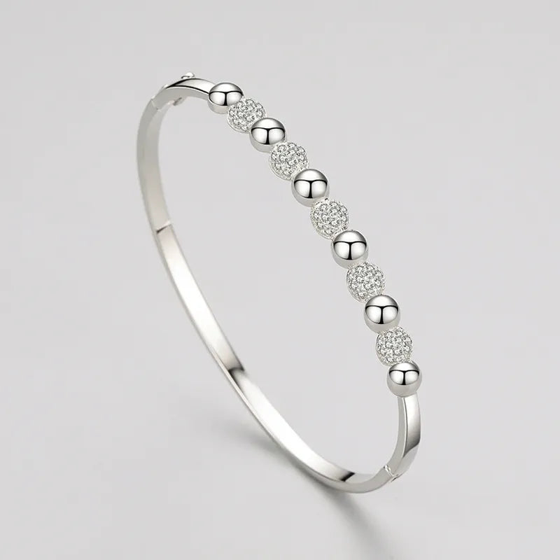 Bracciale da donna in argento 925 - Design romantico con cerchi di zirconi