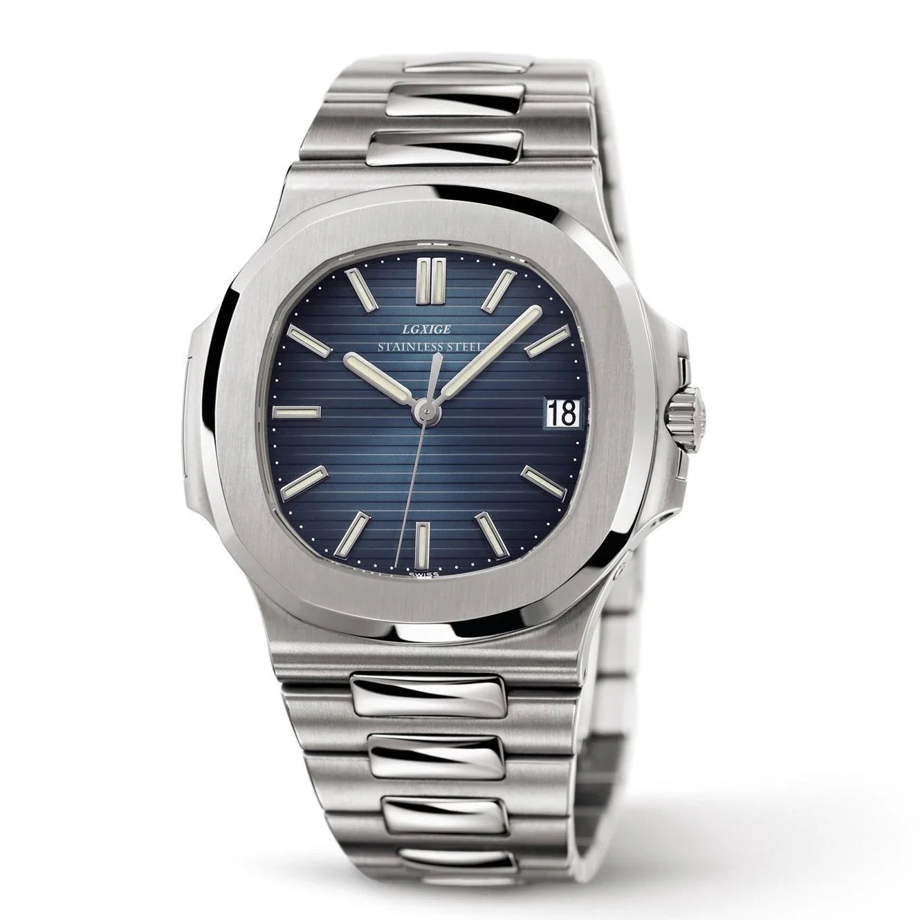 Elegante orologio da uomo - Acciaio inossidabile e quadrante blu intenso