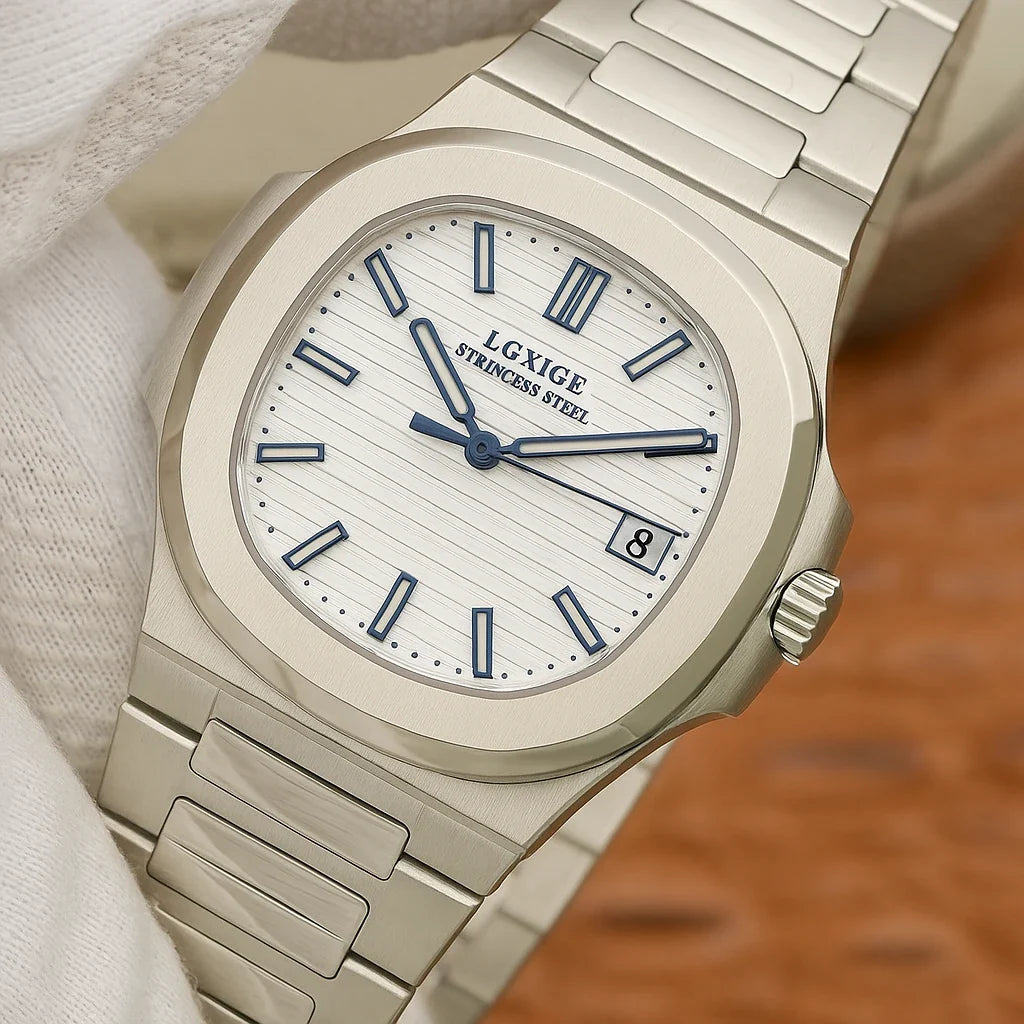 Elegante orologio da uomo - Acciaio inossidabile e quadrante avorio
