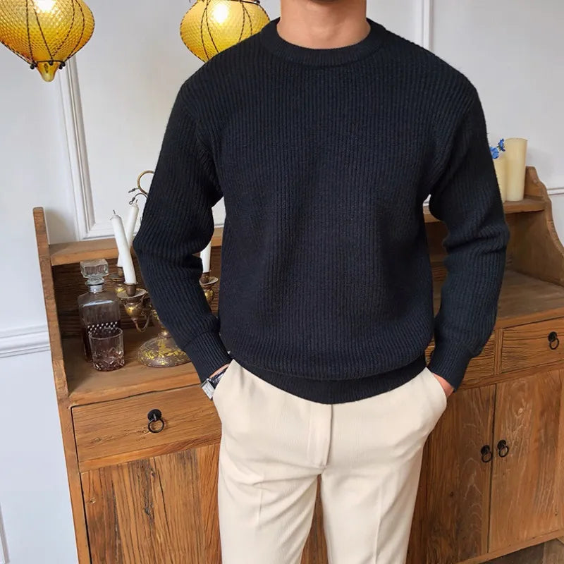 Maglione minimalista da uomo - Maglia girocollo morbida